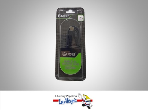 [7593082009083] CABLE USB TO MICRO USB 1.2M ZUGET MARCA ZUGET   