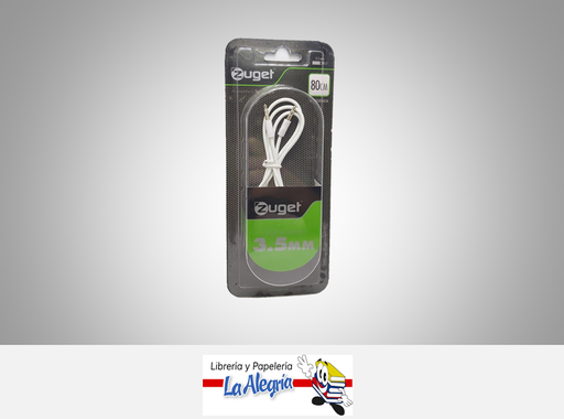 [7593082009106] CABLE DE AUDIO 3.5MM 80CM ZUGET MARCA ZUGET   