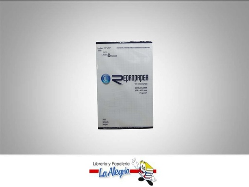 [7593392000077] RESMA PAPEL 500H 75 GR DOBLE CARTA MARCA REPROPAPER   