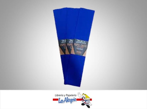 [7598061000808] PAPEL CREPE 50X200 CM AZUL OSCURO MARCA ZAKIA   