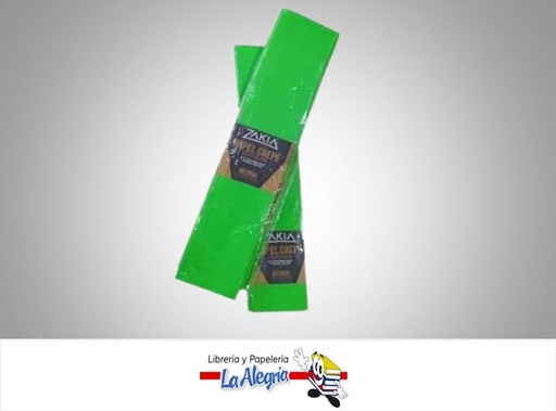 [7598061000907] PAPEL CREPE 50X200 CM VERDE ESMERALDA MARCA ZAKIA   