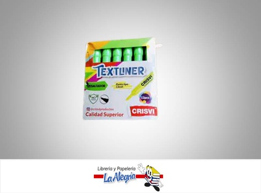 [7598874005786] RESALTADOR VERDE TEXTLINER UND MARCA CRISVI