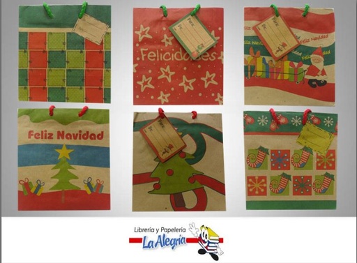 [7702101004118] BOLSA DE REGALO NAVIDEÑA 16X15X8 CM MARCA NICO