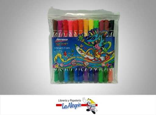 [7750082082816] MARCADOR GRUESO DUO COLOR 12 PZA MARCA ARTESCO   
