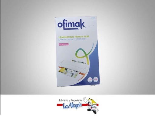 [781360870785] LAMINA P/PLASTIFIC 216X356MM 125 MIC CAJ MARCA POINTER   