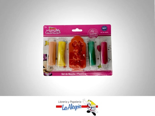 [7850716100036] PLASTILINA CON MOLDE 4 COLOR MINNIE MOUSE    