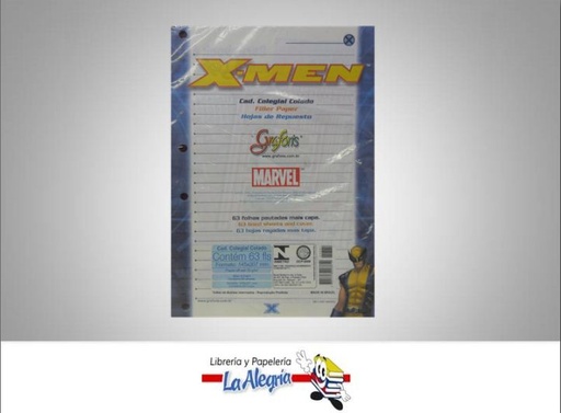 [7891313203812] HOJA PONCHADA 1 LINEA 63H 14,5X20,7CM MARCA MARVEL   