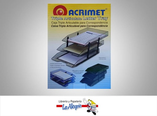 [7896292224520] BANDEJA ACRILICA 3 NIVELES REF245.2 AZUL MARCA ACRIMET   