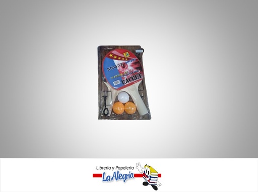 [7899462120288] RAQUETA DE PIN PON SET PELOTAS Y MALLA MARCA GERONIMO GENIAL   