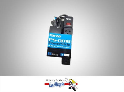 [798302010369] REGLETA 2200W 6 TOMAS 110V/220V FSP-001B MARCA FORZA   