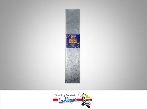 [8020200000015] PAPEL CREPE 50X200CM PLATEADO UND MARCA CRISVI/SCHOOL ART