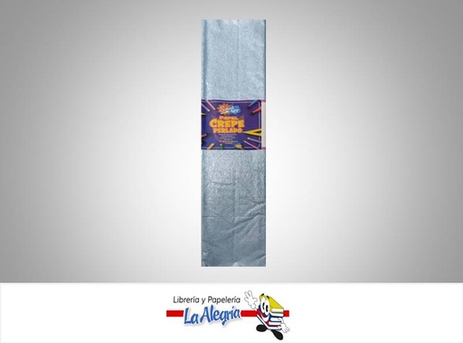 [8020200000039] PAPEL CREPE 50X200CM PERLADO AZUL UND MARCA SCHOOL ART/CRISVI