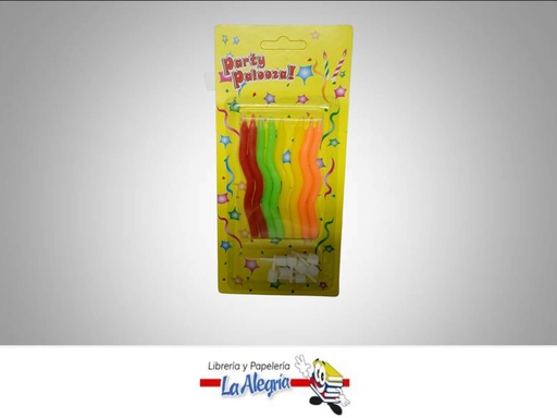 [818800523809] VELA CUMPLEAÑOS ONDULADA 29758; 8CM 8 UN MARCA GLITTER   