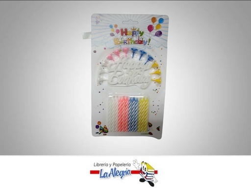 [818800628672] VELA CUMPLEAÑOS HAPPY BIRTHDAY 34887;6CM MARCA GLITTER   