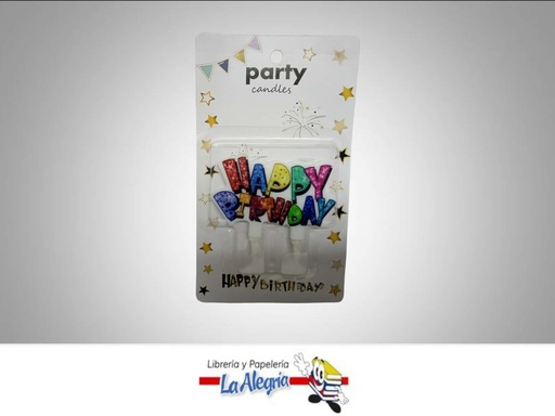 [818800649981] VELA CUMPLEAÑOS 36366 HAPPY BIRTHDAY MARCA GLITTER   