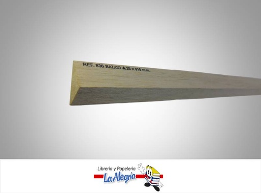 [836] MADERA BALSA TRIANGULAR 25X910 MM MARCA COBALSA   