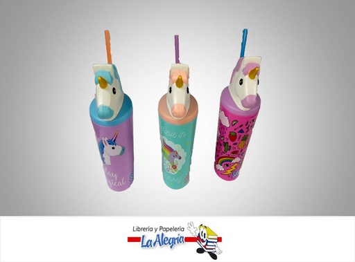 [840216517318] TERMO PLASTICO 18 OZ COOL GEAR UNICORNIO MARCA SICOBEN   