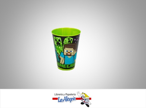 [8412497404063] VASO PLASTICO 430 ML MINECRAFT MARCA S/M   