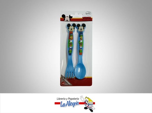 [8412497501168] CUBIERTO PLASTICO 2PZ MICKEY MOUSE MARCA STOR   
