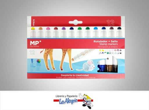 [8435464127604] MARCADOR CON SELLOS PP876 12 COLORES MARCA MP