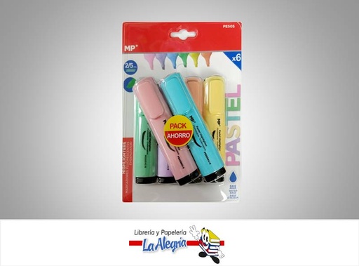 [8435464128052] RESALTADOR PASTEL PE505 2/5 MM 6 COLORES MARCA MP
