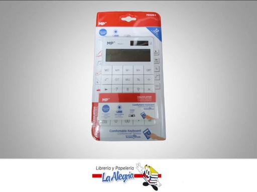 [8435464167808] CALCULADORA ESCRITORIO SOLAR Y PILAS PE029-1 BLANCO MARCA MP