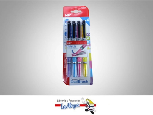 [8435464172345] RESALTADOR FLUORESCENTE DOBLE PUNTA TIPO BOLIGRAFO PE529; 4 UND MARCA MP