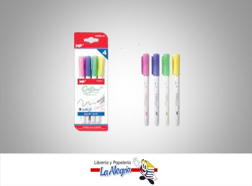 [8435464212959] MARCADORES MAGICO OUTLINE PASTEL DOBLE LINEA PP916-01 SET 4 UND MARCA MP