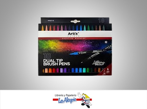 [8435464213680] MARCADOR DOBLE PUNTA PARA LETTERING ESPECIAL PP91718; 18 COLORES MARCA ARTIX