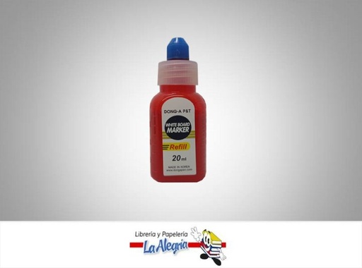[8801456151146] TINTA P/MARCADOR DE PIZARRA 20ML ROJO MARCA ACMI   