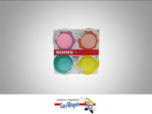 [9023800342423] MASA FLEXIBLE MAGIC CLAY 4 COLORES PASTEL MARCA KORES