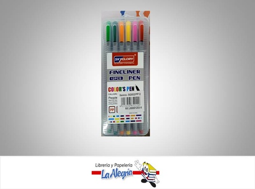 [9123456852120] MARCADORES 12 COL FINOS REF SG852/PP12 MARCA SKYGLORY   