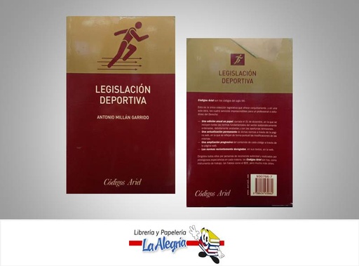 [9788434430662] LEGISLACION DEPORTIVA  TEMATICA DERECHO AUTOR MILLAN GARIDO ANTONIO EDITORIAL ARIEL