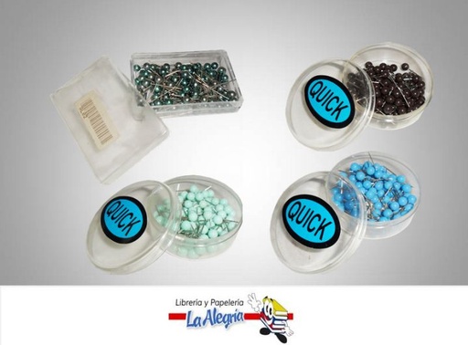 [AL02] ALFILER C/CABEZA D/COLORES 100UND MARCA QUICK   