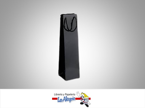 [B1MP46] BOLSA DE REGALO BOTELLA 12X35X8 CM NEGRA MARCA S/M