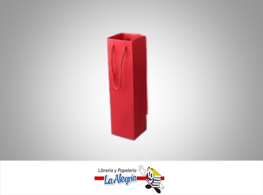 [B1MP51] BOLSA DE REGALO BOTELLA 12X35X8CM ROJA MARCA S/M