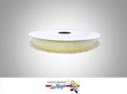 [B56203004] CINTA ORGANZA 13MM AMARILLO CLARO XMETRO MARCA S/M   