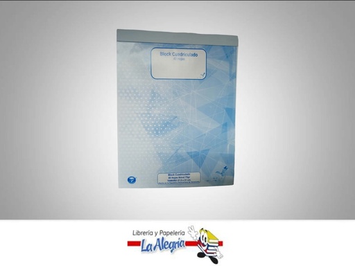 [BLOCKCUAD040] BLOCKCUADRICULADO 40 HOJAS CARTA MARCA INVERSIONES RESMIPAR   
