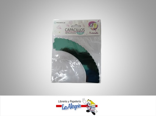 [CAPMET001] CAPACILLO METALIZADO 15 CM AGUA MARINA PAQ 6 UND MARCA PINTARETA