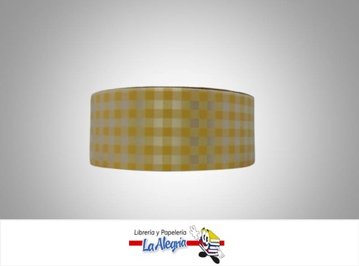 [CID30MM015] CINTA DECORADA 30MM BEIGE/CUADRO PLAT XM MARCA S/M   