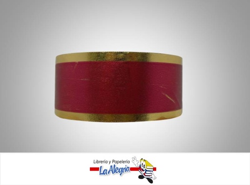 [CID50MM030] CINTA DECORADA 50MM VINOTINTO/DORADO XM MARCA S/M   