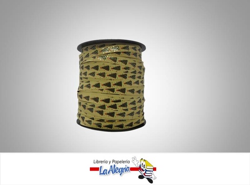 [CIDA015] CINTA DECORADA 09MM BEIGE/ARBOLITO XMT MARCA BOLIS   