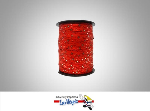 [CIDE003] CINTA DECORADA 9MM ROJO/ESTRELLAS XMETRO MARCA BOLIS   