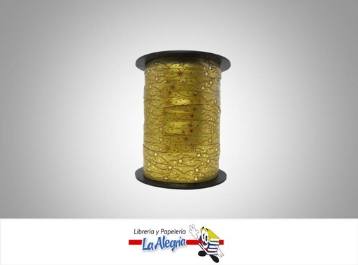 [CIDE018] CINTA DECORADA 9MM DORADO/ESTRELLAS XMET MARCA S/M   