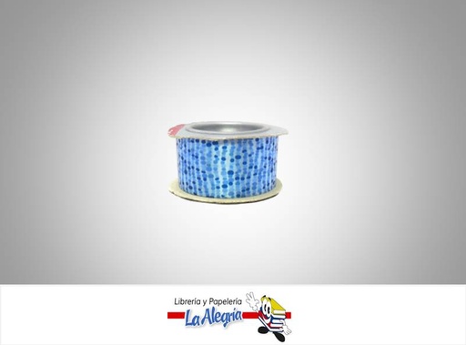 [CINT115007] CINTA DECORADA PUNTOS 28MM AZUL CELES XM MARCA BOLIS   