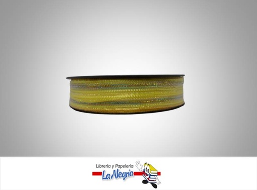 [CINT25MM002] CINTA DECORATIVA MALLA 25MM AMARILLO XMT MARCA DECOR WEB   