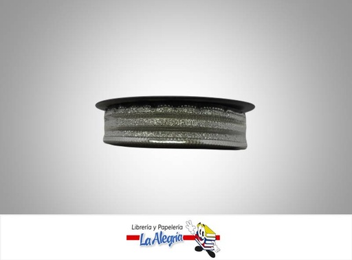 [CINT25MM050] CINTA DECORATIVA MALLA 25MM PLATEADO XMT MARCA DECOR WEB   