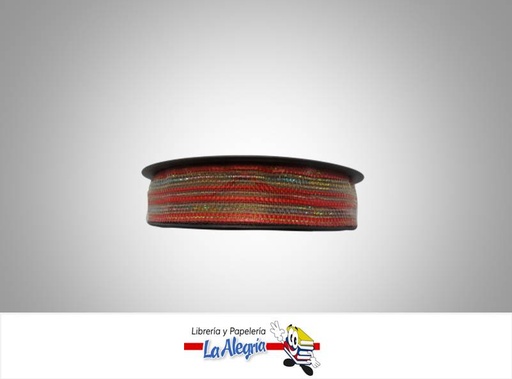 [CINT25MM052] CINTA DECORATIVA MALLA 25MM ROJO/CERZ XM MARCA DECOR WEB   