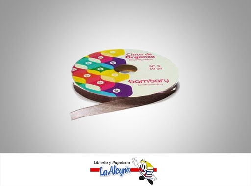 [CINTORG033] CINTA ORGANZA 15MM # 3 MARRON CHOCX MT MARCA BAMBARY   
