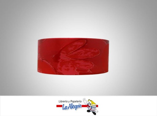 [CN5001051] CINTA DECORATIVA 50MM ROJO/FLOR XMT MARCA BOLIS   
